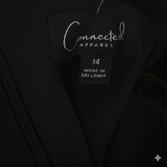 Connected Apparel Black Cape Sleeve Chiffon Midi Dress Cocktail Evening Gown 14 - Picture 8 of 9